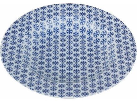 Porland Blauw Patroon Holle Plaat 22 Cm Porselein
