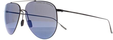 Porsche Design Aviator Unisex Zwart Blauw Spiegel P8939 - maat