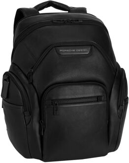 Porsche Design Roadster Leather Evo laptop laptop rugzak L black Zwart - H 41 x B 34 x D 19 cm