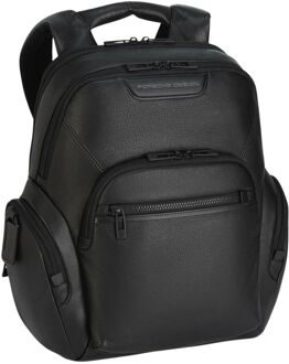Porsche Design Roadster Leather Evo laptop laptop rugzak S black Zwart - H 38 x B 30 x D 15 cm