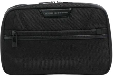 Porsche Design Roadster Leather Evo Washbag black toilettas Zwart - H 18 x B 27 x D 9 cm