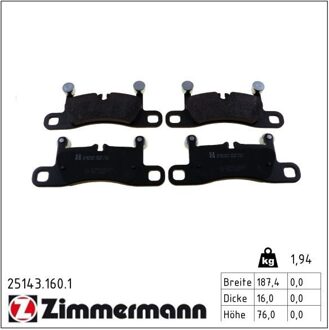 Porsche Remblokkenset, schijfrem 251431601