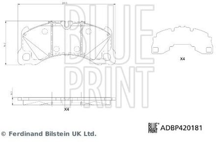 Porsche Remblokkenset, schijfrem ADBP420181