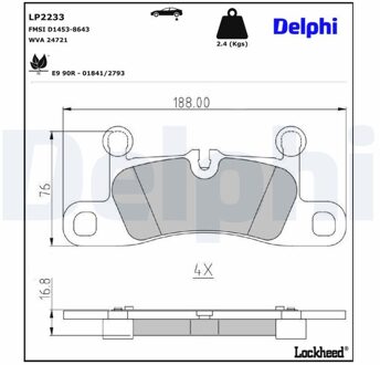 Porsche Remblokkenset, schijfrem LP2233