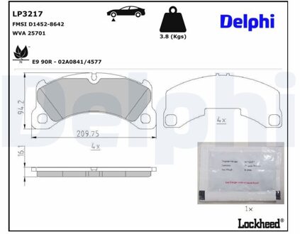 Porsche Remblokkenset, schijfrem LP3217