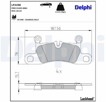 Porsche Remblokkenset, schijfrem LP3298