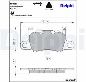 Porsche Remblokkenset, schijfrem LP3585