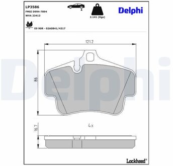 Porsche Remblokkenset, schijfrem LP3586