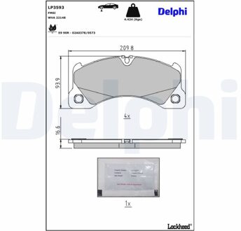 Porsche Remblokkenset, schijfrem LP3593