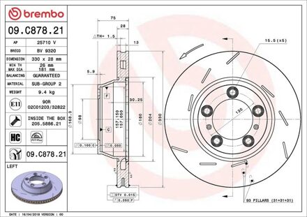 Porsche Remschijf 09C87821