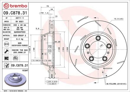 Porsche Remschijf 09C87831