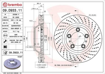 Porsche Remschijf 09D93311