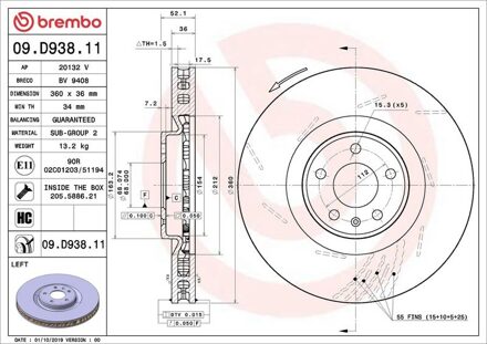 Porsche Remschijf 09D93811