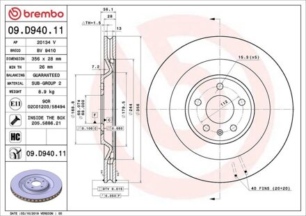 Porsche Remschijf 09D94011