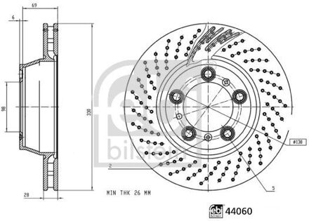 Porsche remschijf 44060