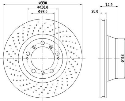 Porsche Remschijf PRO High Carbon 8DD355135051