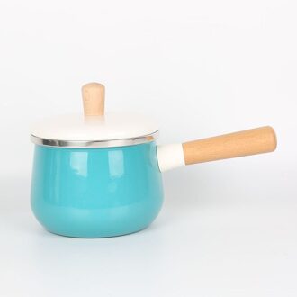 Porselein Geëmailleerde Melk Pot Koken Non-stick Kleur Soeppan Met Deksel Inductie Fornuis Gasfornuis Toepasselijk Kookgerei Melk pan blauw melk Pot