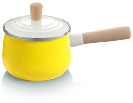 Porselein Geëmailleerde Melk Pot Koken Non-stick Kleur Soeppan Met Deksel Inductie Fornuis Gasfornuis Toepasselijk Kookgerei Melk pan geel melk Pot
