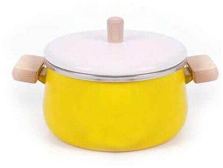 Porselein Geëmailleerde Melk Pot Koken Non-stick Kleur Soeppan Met Deksel Inductie Fornuis Gasfornuis Toepasselijk Kookgerei Melk pan geel soep Pot