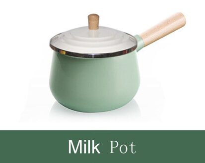 Porselein Geëmailleerde Melk Pot Koken Non-stick Kleur Soeppan Met Deksel Inductie Fornuis Gasfornuis Toepasselijk Kookgerei Melk pan groen melk Pot