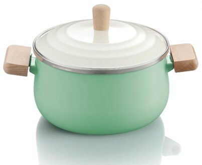Porselein Geëmailleerde Melk Pot Koken Non-stick Kleur Soeppan Met Deksel Inductie Fornuis Gasfornuis Toepasselijk Kookgerei Melk pan groen soep Pot