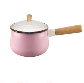 Porselein Geëmailleerde Melk Pot Koken Non-stick Kleur Soeppan Met Deksel Inductie Fornuis Gasfornuis Toepasselijk Kookgerei Melk pan roze melk Pot