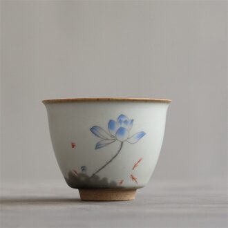 Porselein Handgeschilderde Camellia Persimmon Kung Fu Water Mok Traditionele Chinese Gepigmenteerde Thee Kom Office Retro Theekopje Drinkware