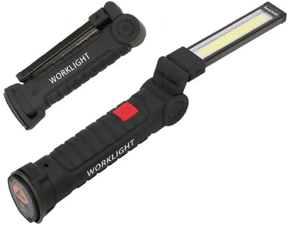 Portable 5 Mode COB Flashlight Torch USB Rechargeable LED Work Light Magnetic COB Lanterna Hanging Hook Lamp For Outdoor Camping