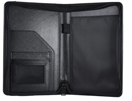 Portable A5 Padfolio Business Portfolio Padfolio Writing Pad Holder Folder Document Case Organizer A5 PU Leather For Business