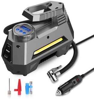 Portable Air Compressor Tire Inflator-Autoband Pomp Met Digitale Manometer (150 Psi 12V Dc) bright Emergency Zaklamp