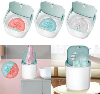 Portable Automatic Washing Machine USB Charging Mini Cleaning Machine Clothes Washer for Makeup Brush Pants Home Travel Camping