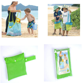 Portable Beach Bag Baby Toys Mesh Storage Bag Kids Outdoor Sand Seashell Park Swim Towel Clothes Organizer Travel Container Case