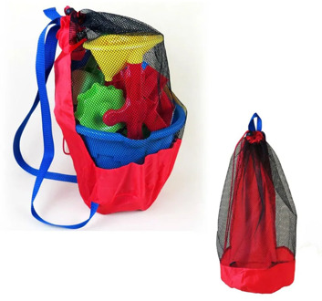 Portable Beach Bag Foldable Mesh Bag Baby Digging Hourglass Shovel Tool Mesh Bag For Children Clothes Towels Toy Backpacks