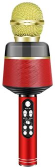 Portable Bluetooth Karaoke Microfoon Draadloze Professionele Spreker Thuis Ktv Handheld Microfoon Thuis Rood