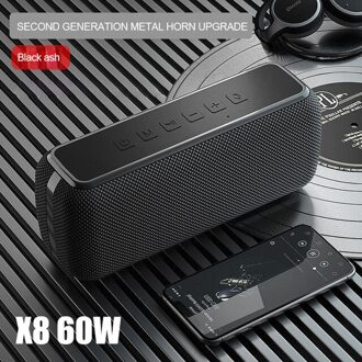 Portable Bluetooth Speaker 60W High Power Waterdichte Dsp Bass Kolom Outdoor Speaker Tws Subwoofer Soundbar Ondersteuning Tf Card Aux zwart