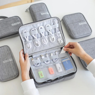Portable Cable Digital Bag Travel Necessaire Charger Wires Phone Storage Pouch Women Power Bank Headphones Organizer Accessories