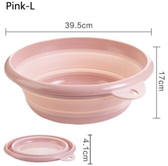 Portable Collapsible Bucket Folding Laundry Tub Tourism Outdoor Fishing Camping Car Wash Basin Cleaning Tools Kitchen Items roze-L