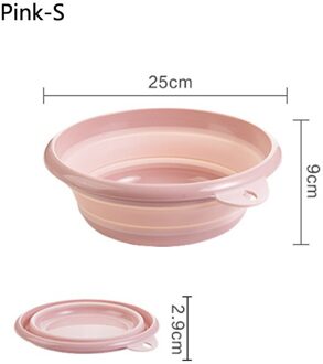 Portable Collapsible Bucket Folding Laundry Tub Tourism Outdoor Fishing Camping Car Wash Basin Cleaning Tools Kitchen Items roze-S