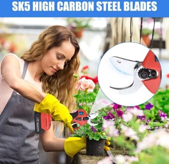 Portable Cordless Electric Pruning Shears 30mm/1.2 Inch Cutting Diameter 2 Pack 21V 2000mAh Lithium-ion Battery Powered