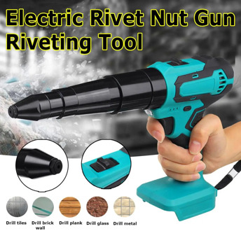 Portable Cordless Electric Rivet Gun Rivet Nut Drill With LED Riveting Tool Adapt for 18V Makita Battery