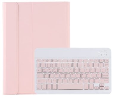 Portable Detachable Tablet Protective Case with BT Keyboard Pen Slot Compatible with Samsung Tab A7 10.4 2020/T500/T505/T507 Pink