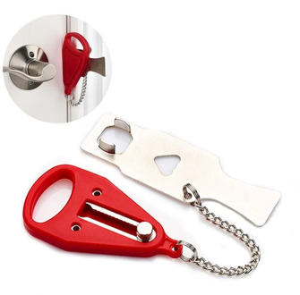 Portable Door Safety Latch Lock PP Metal Home Room Hotel Anti Theft Security Lock Travel Accommodation Door Stopper Hardware
