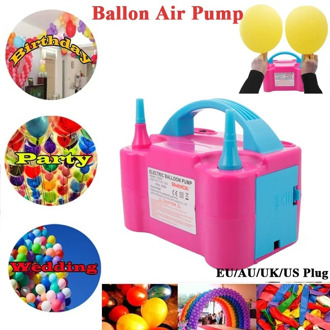 Portable Double Electric Balloon Air Pump Inflator Dual Nozzle Blower With AU/UK/US/EU Plug