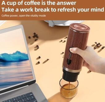 Portable Electric Espresso Coffee Machine Cordless Heating 3oz Single Serve Mini Coffee Maker with 3-IN-1 Coffee Powder/N Capsule/DG capsulee Bin 92℃ Smart Brew 20Bar Pump Pressure 7500mAh Battery
