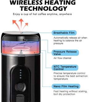 Portable Electric Espresso Coffee Machine Cordless Heating Single Serve Mini Coffee Maker with 2-IN-1 Coffee Powder/Capsule Bin 18Bar Pump Pressure Auto Brew Built-in 2500mAh Battery