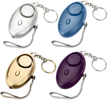 Portable Emergency Personal Security Alarms Self-Defense 130 DB Decibels with LED Light Safety Key Chain Pedant High Brightness