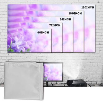 Portable Fold 60/72/84/100/120Inch Stof Muur Opknoping Projectiescherm 4:3 Voor Hd 3D Led Home Theater Projector Screen 100duim