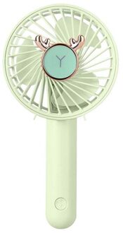 Portable Fold Handheld Fan Usb Lading Fan Speed Verstelbare 3 Speed Opknoping Fan Drie-Speed Snelheidsregeling Stille Ventilator groen