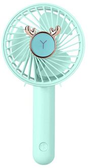 Portable Fold Handheld Fan Usb Lading Fan Speed Verstelbare 3 Speed Opknoping Fan Drie-Speed Snelheidsregeling Stille Ventilator licht blauw