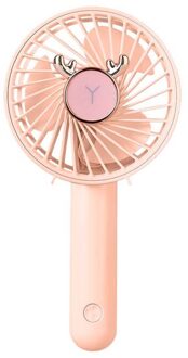 Portable Fold Handheld Fan Usb Lading Fan Speed Verstelbare 3 Speed Opknoping Fan Drie-Speed Snelheidsregeling Stille Ventilator Roze
